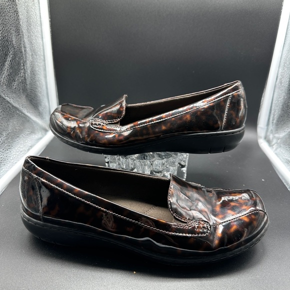 Square Toe Tortoiseshell Slip On Loafers Clarks US Size 9 - Picture 6 of 7